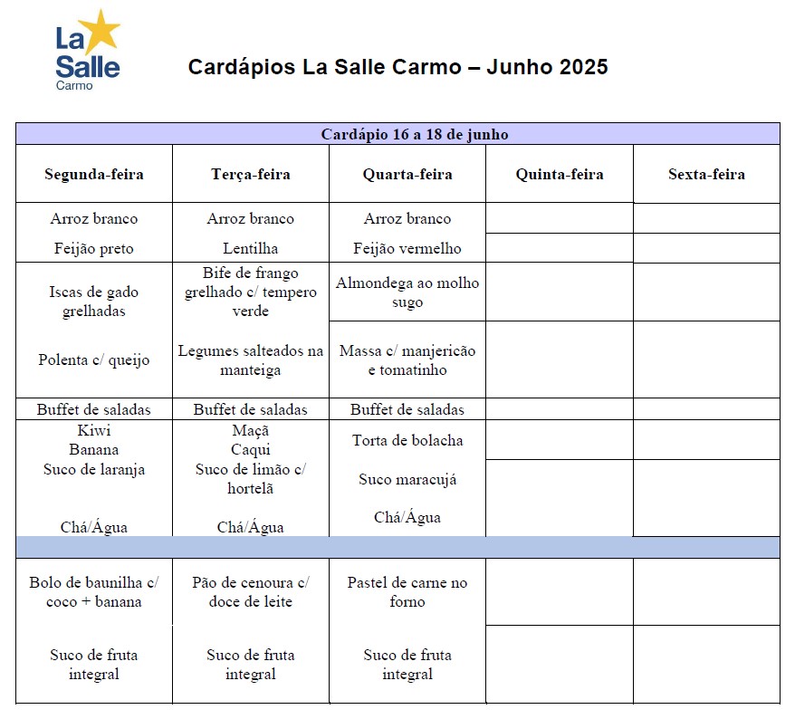cardapio 17junho